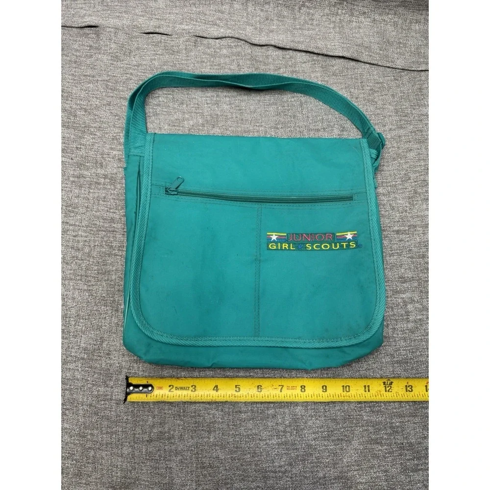 Vintage Junior Girl Scouts Messenger Bag Teal 1990s